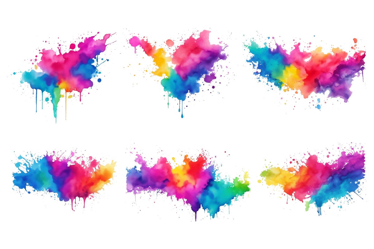 Watercolor ink splatter paint brush set,