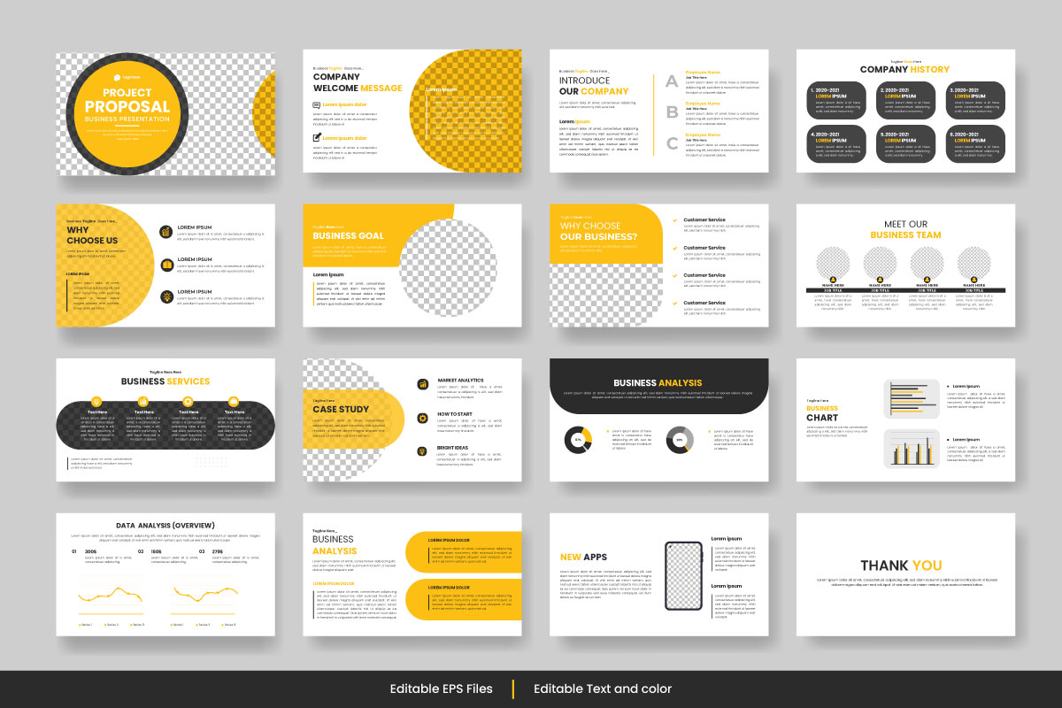 Presentation templates set for business and Business Proposal. Use for presentation