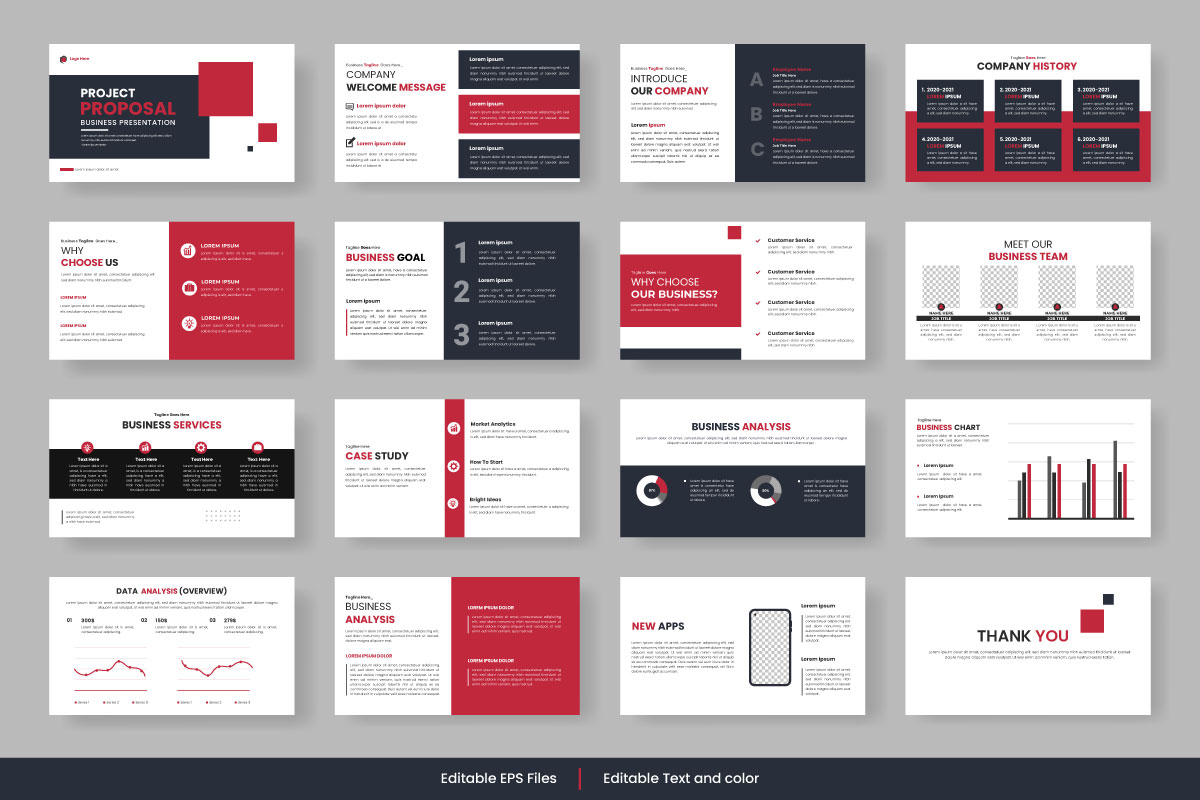 Presentation templates set for business and Business Proposal. Use for presentation backgrounds