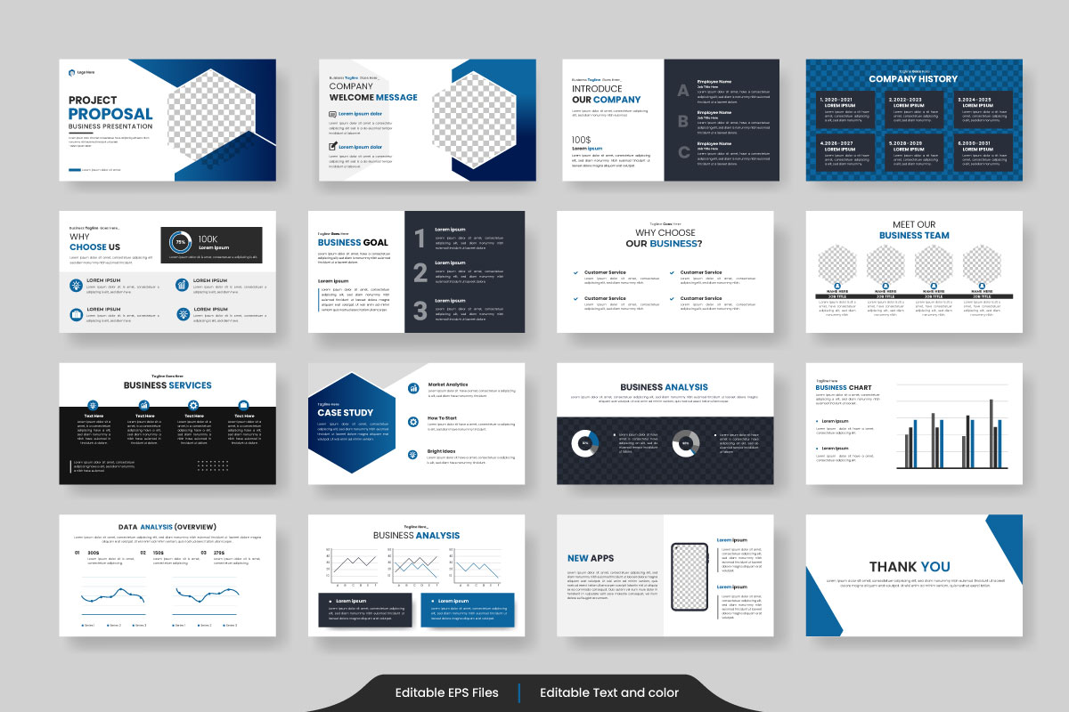 Presentation templates set for business and Business Proposal. Use for presentation slides idea