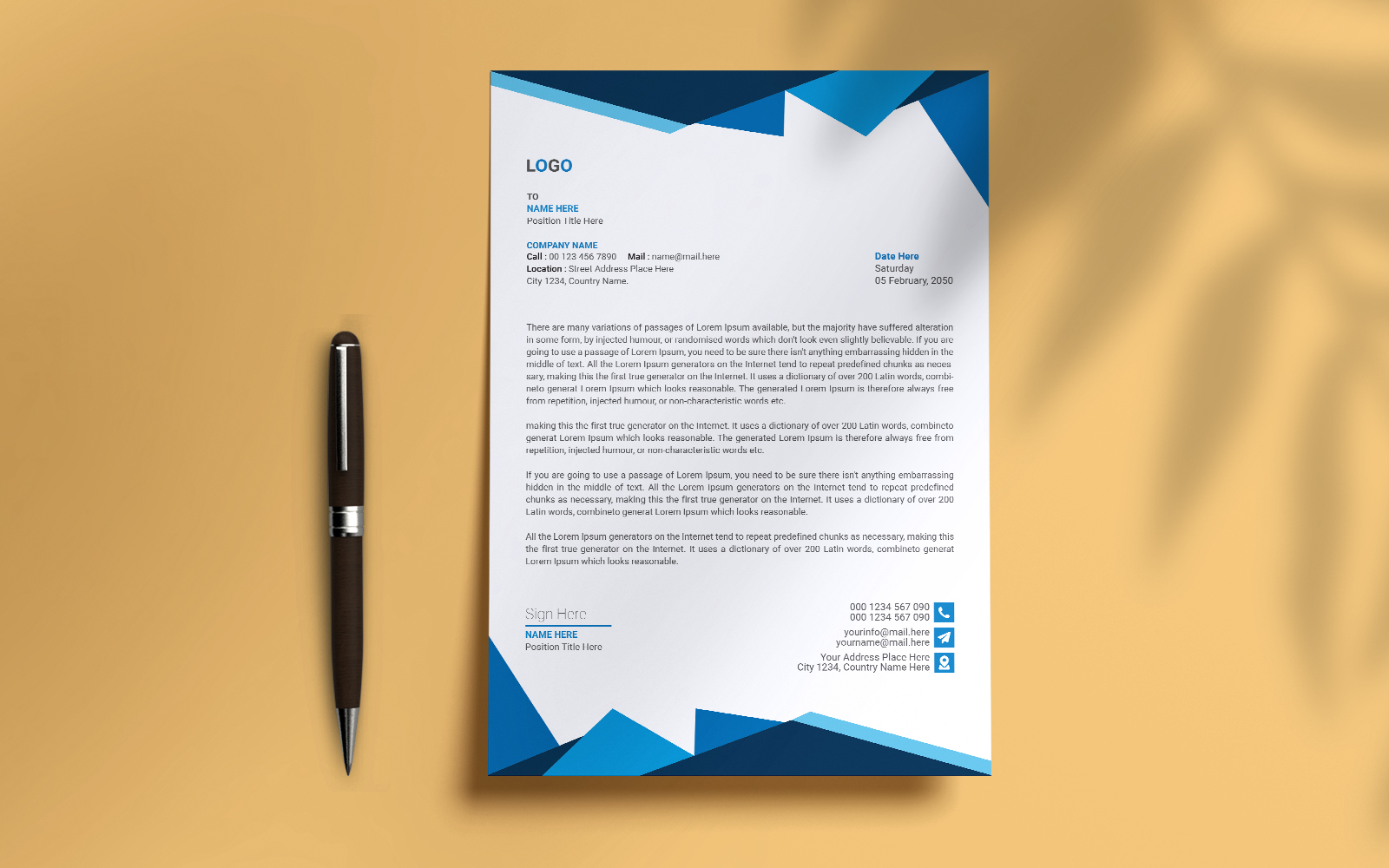 Simple Minimal Business Letterhead Template