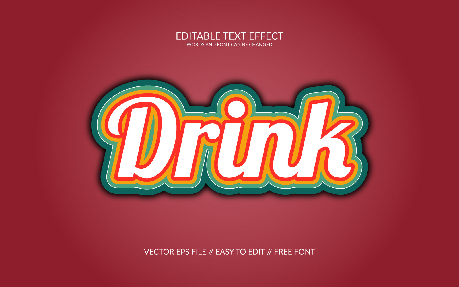 Drink  Vector Eps Text Effect Template