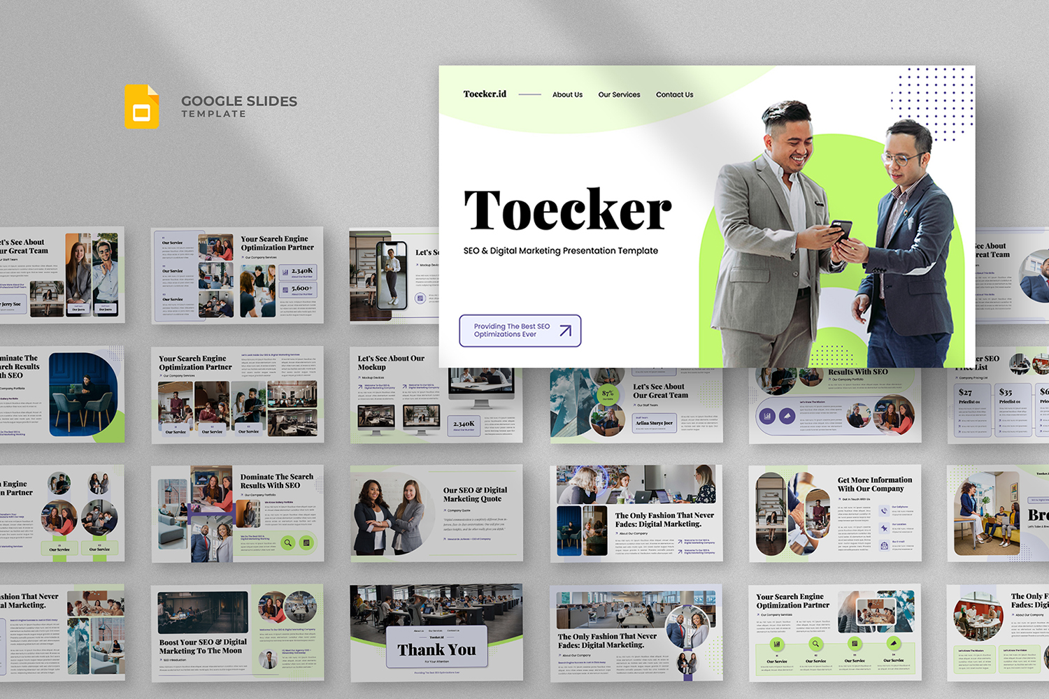 Toecker - SEO & Digital Marketing Google Slides Template