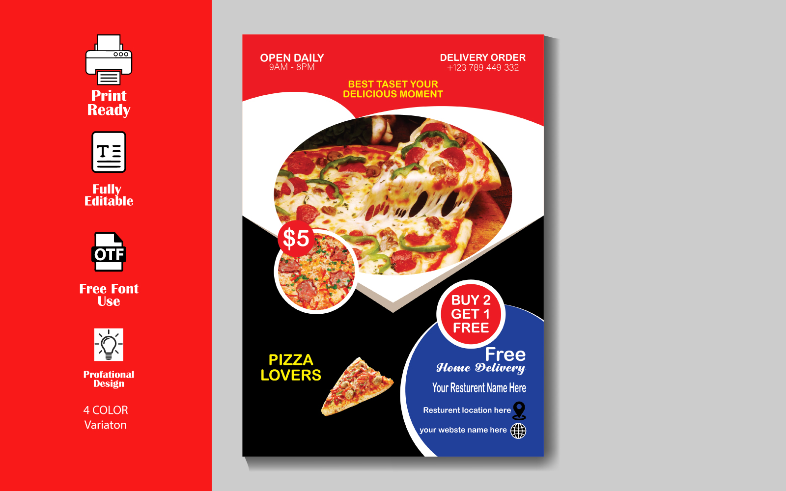 Restaurant Food Flyer Template For Growing your Business