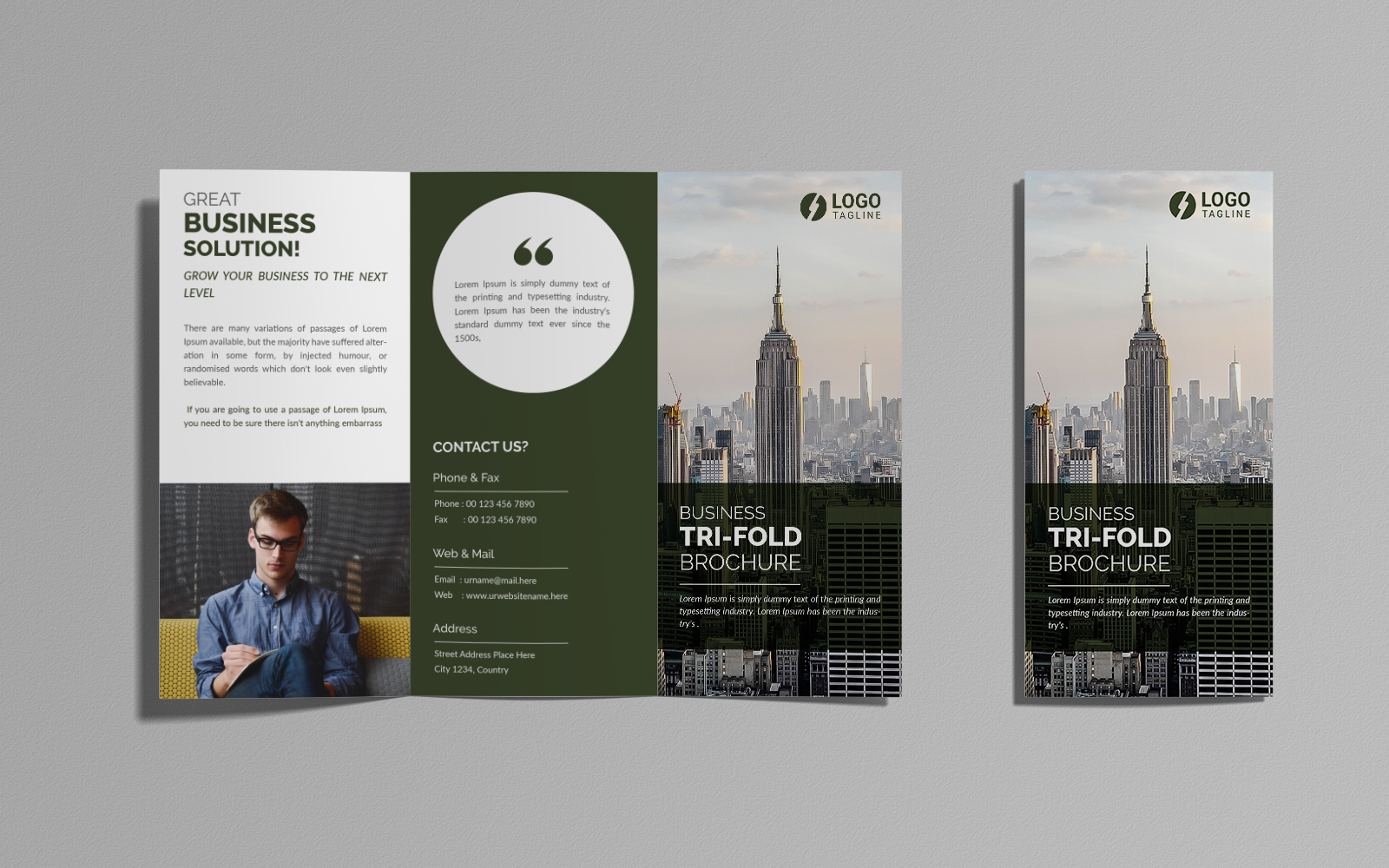 Corporate Business Tri-Fold Brochure Template Design