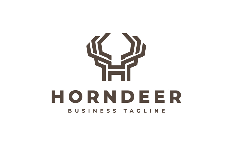 Horn Deer - Letter H Logo Template