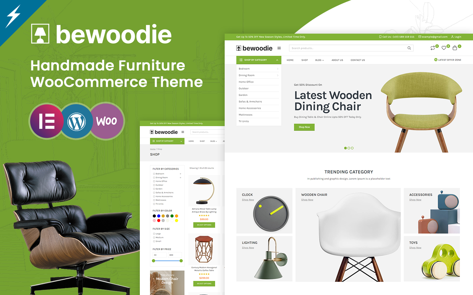 Bewoodie - Furniture, Decor and Handicrafts Store WooCommerce Elementor Theme