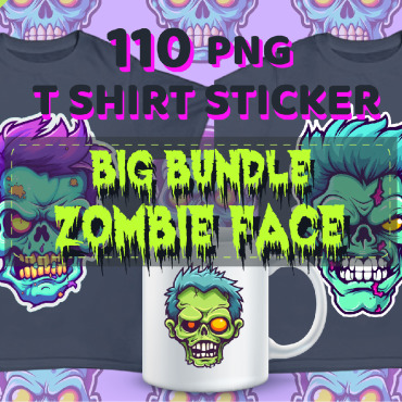 Zombie Faces Illustrations Templates 353403