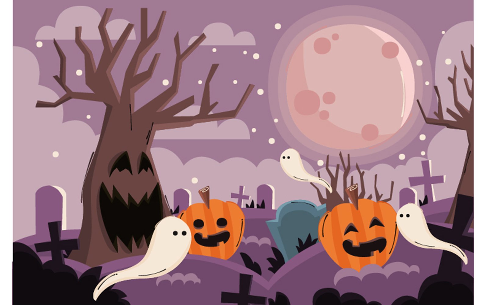 Hand Drawn Flat Halloween Background