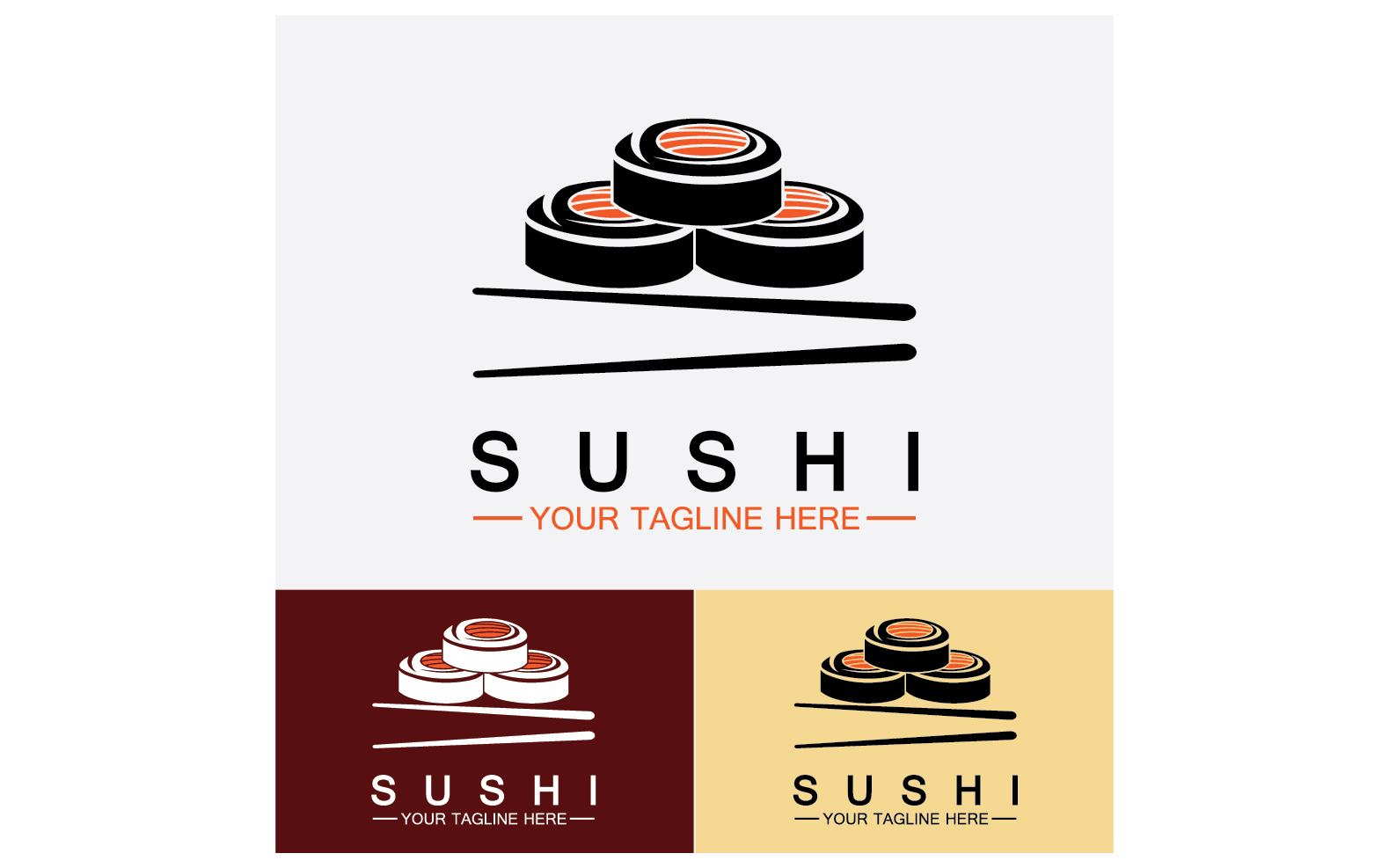 Sushi japan icon logo vector V16