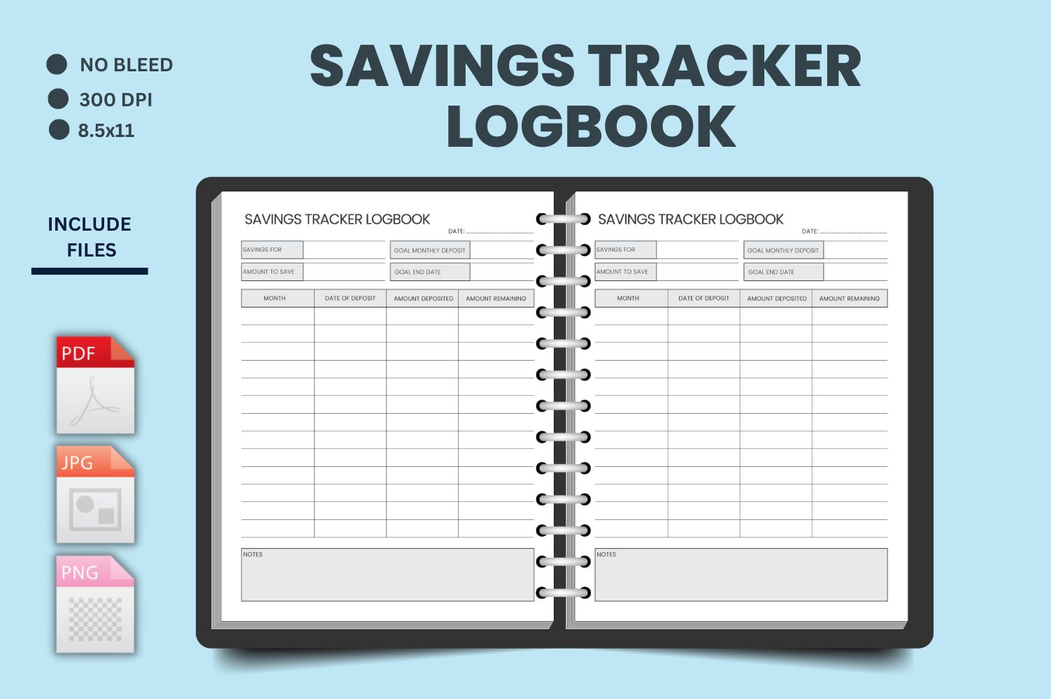 Savings Tracker Logbook 8.5X11 inches, Money Challenge