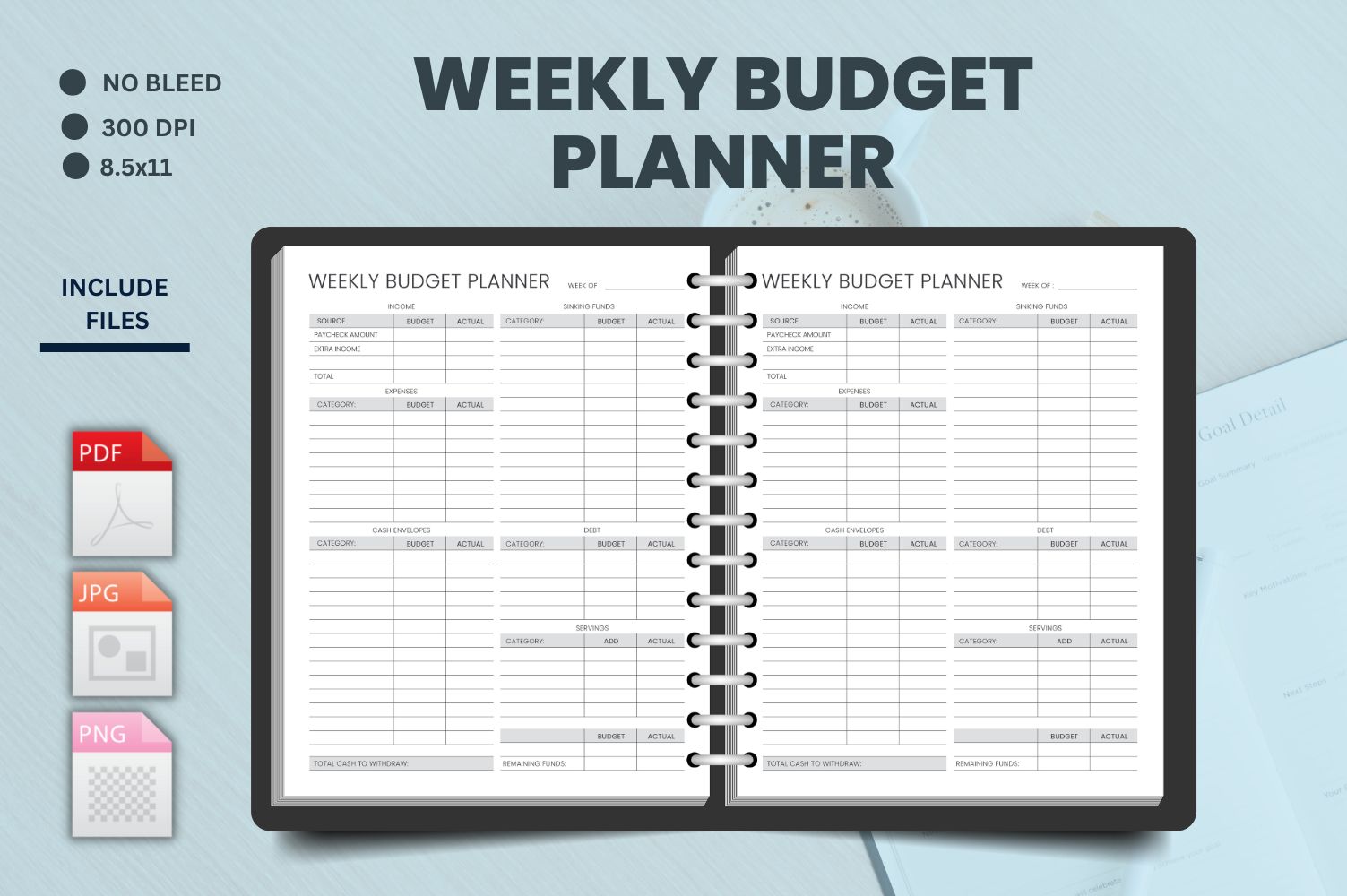 Weekly Budget Planner Template Logbook