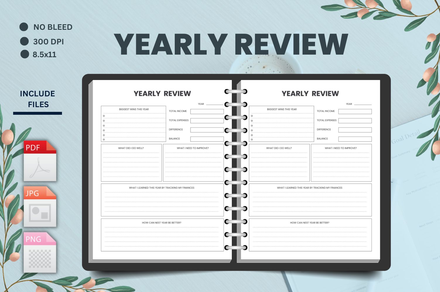 Yearly Budget Review Tracker Logbook