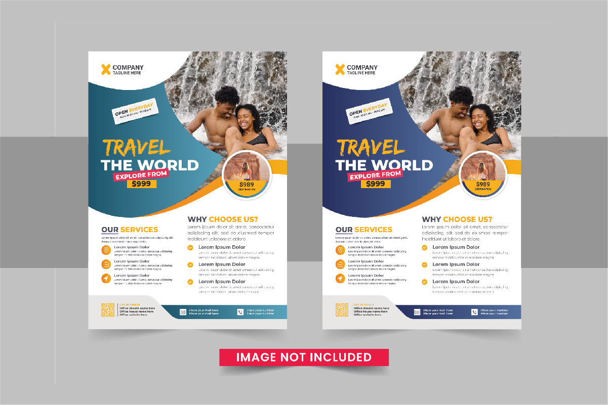 Holiday Travel Flyer Design or Editable tour flyer