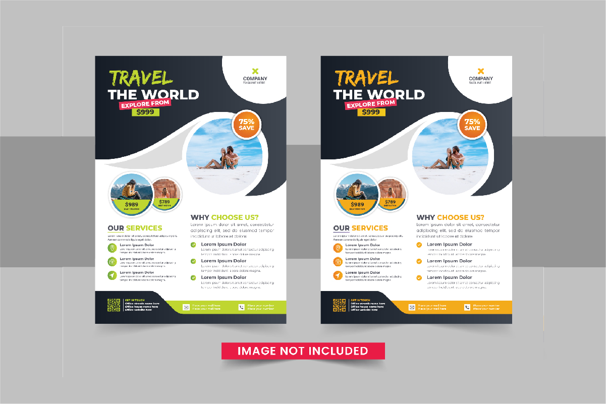 Holiday Travel Flyer Design or Editable tour flyer design