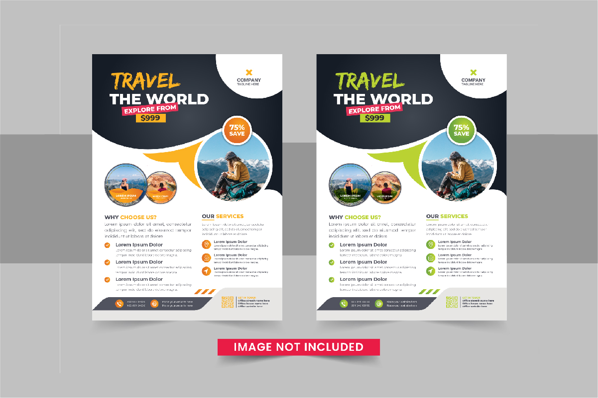 Holiday Travel Flyer Design or Editable tour flyer template design