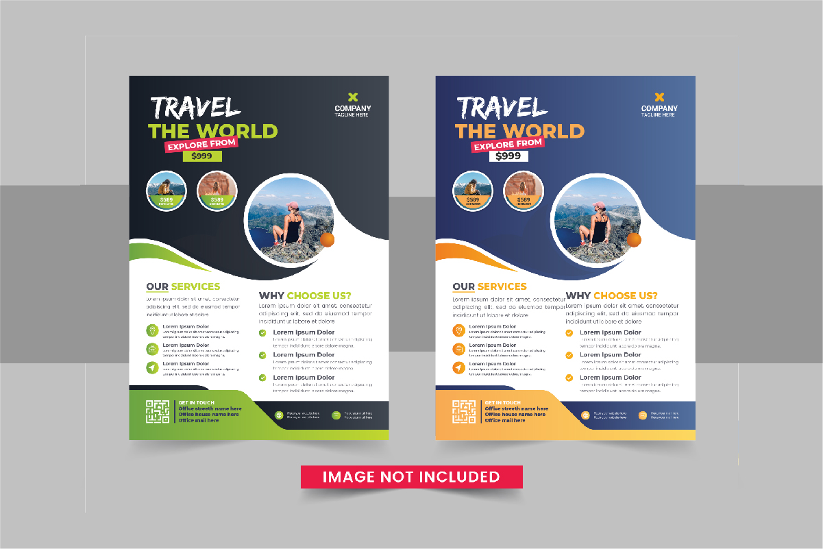 Holiday Travel Flyer Design or Editable tour flyer design template