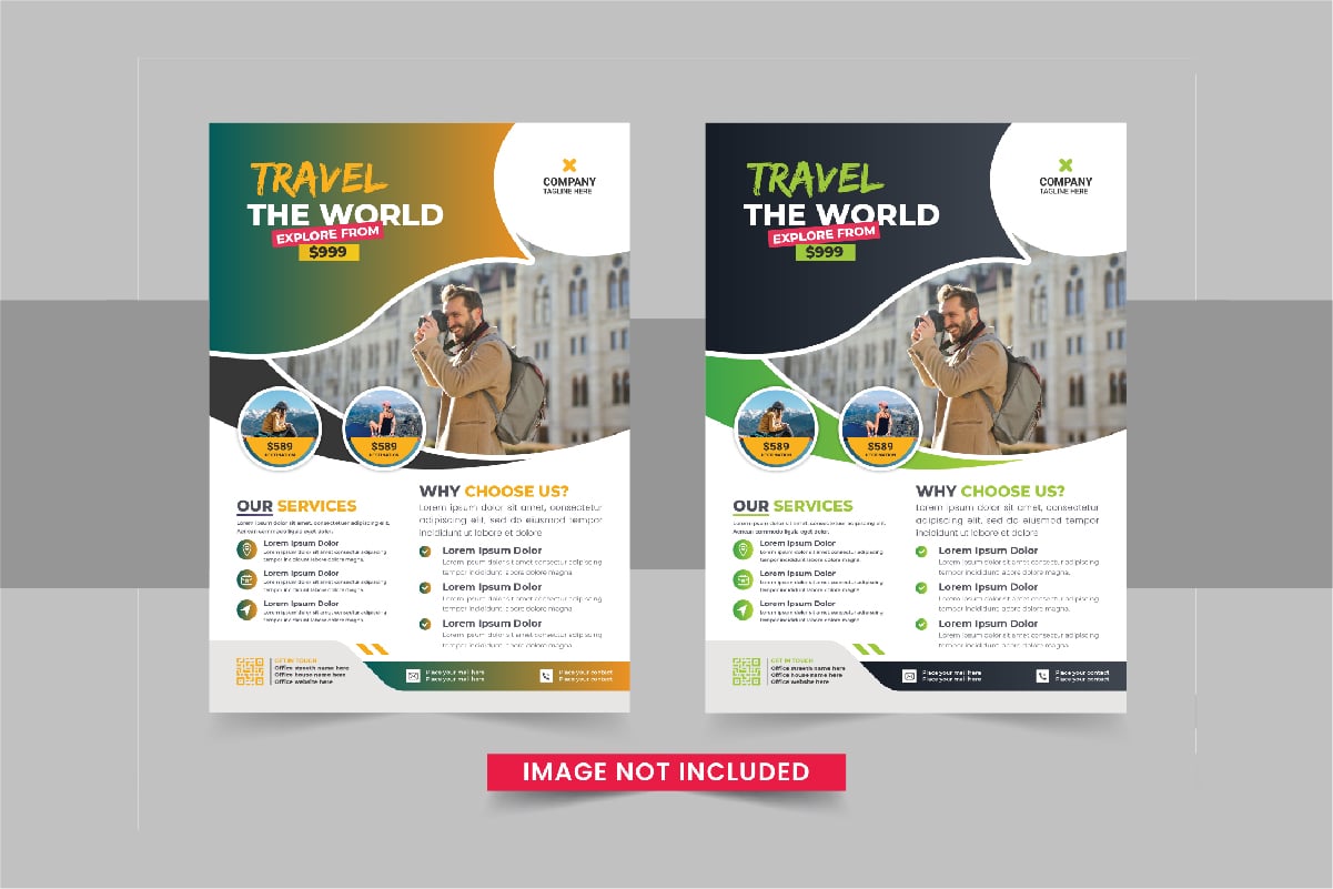 Holiday Travel Flyer Design or Editable tour flyer template layout