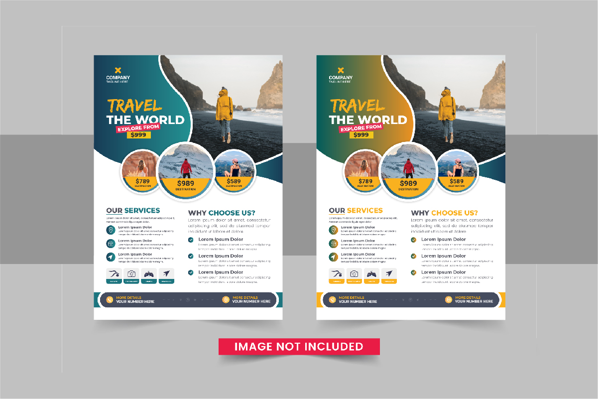 Holiday Travel Flyer Design or Editable tour flyer design layout