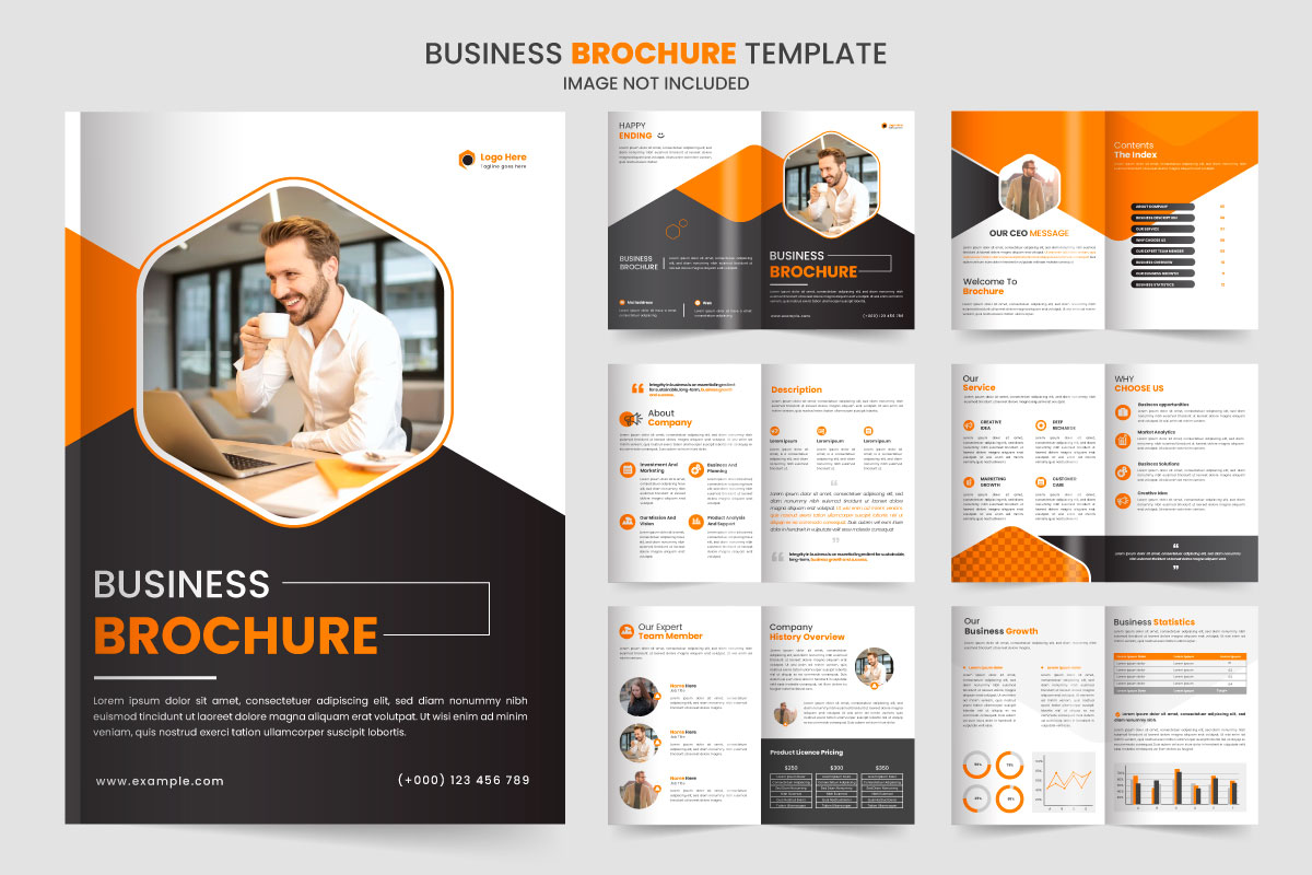 company profile brochure design, minimal multipage business brochure template