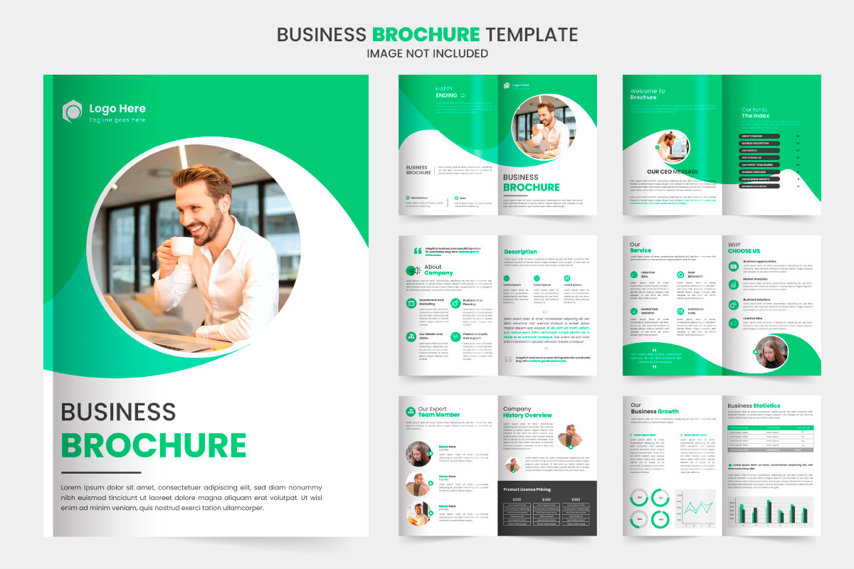 company profile brochure design, minimal multipage business brochure template design, annual report