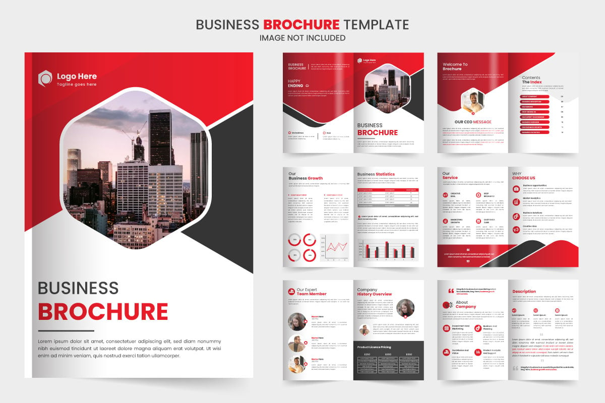 company profile brochure design, minimal multipage business brochure template company profile