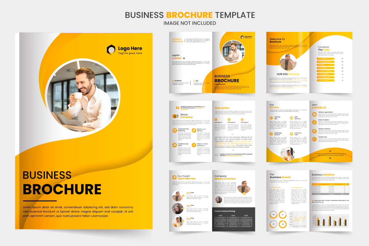 company profile brochure design, minimal multipage business brochure editable template layout