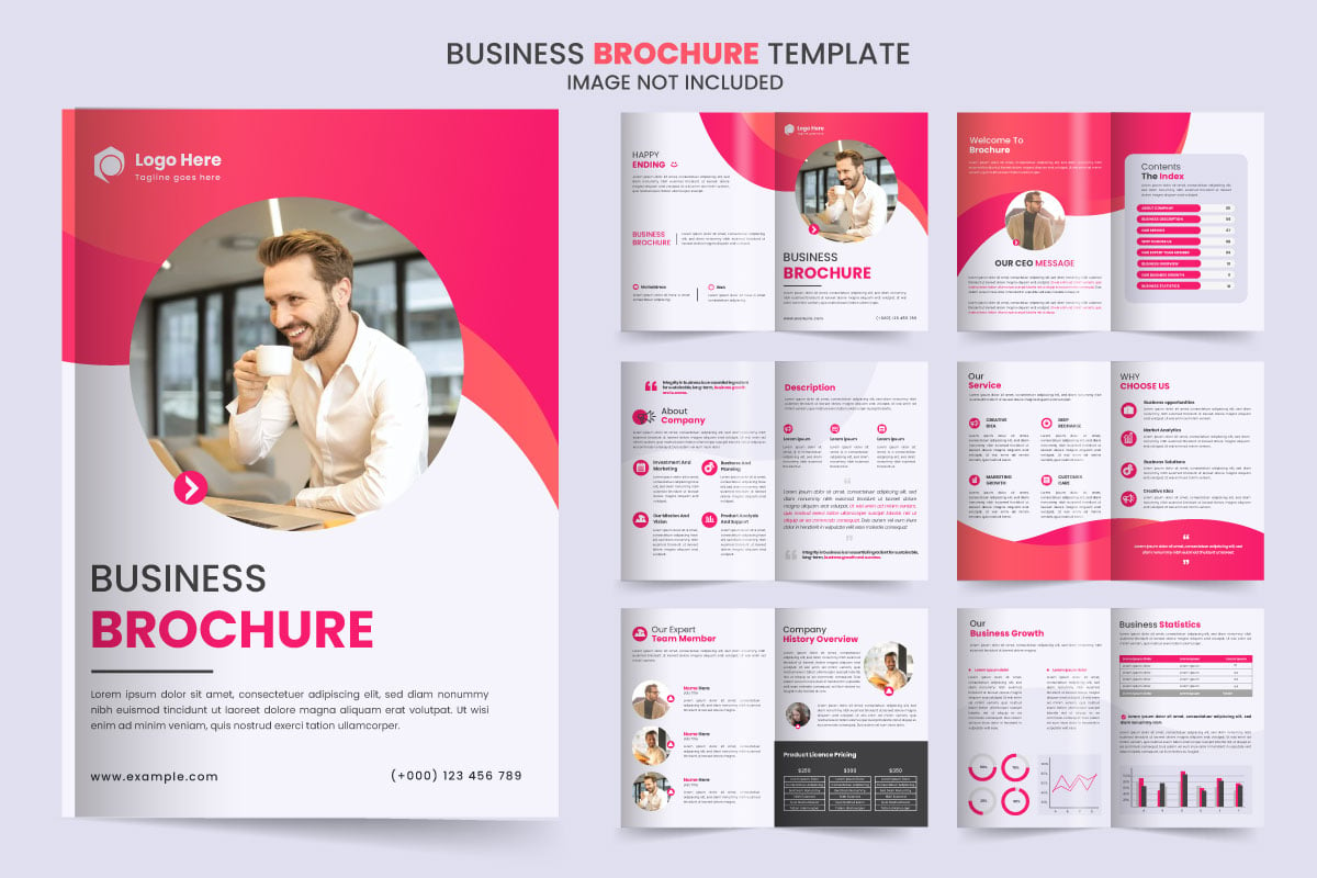 Brochure design, minimal multipage business brochure template design, annual report