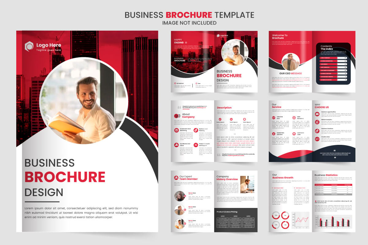 Company profile brochure design, minimal multipage business brochure template design, annual reports