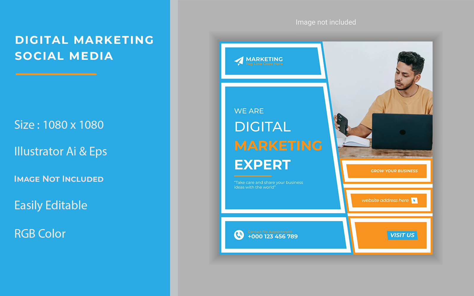 Digital marketing social media post template by