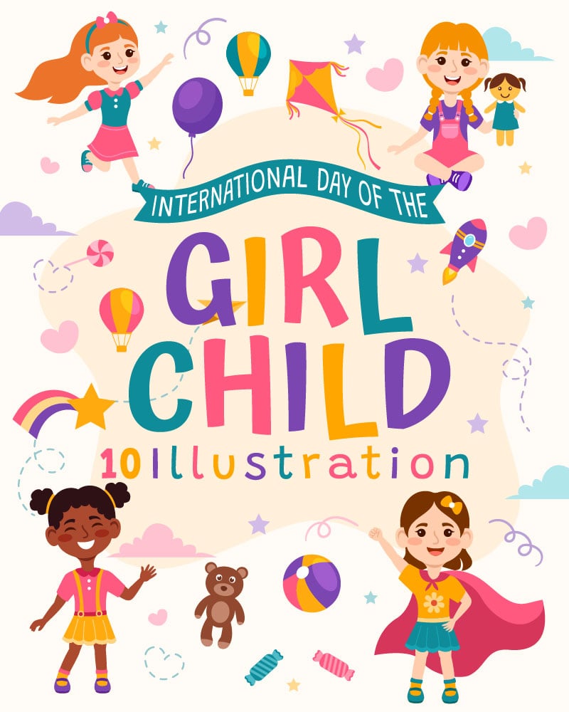 10 International Day of the Girl Child Illustration