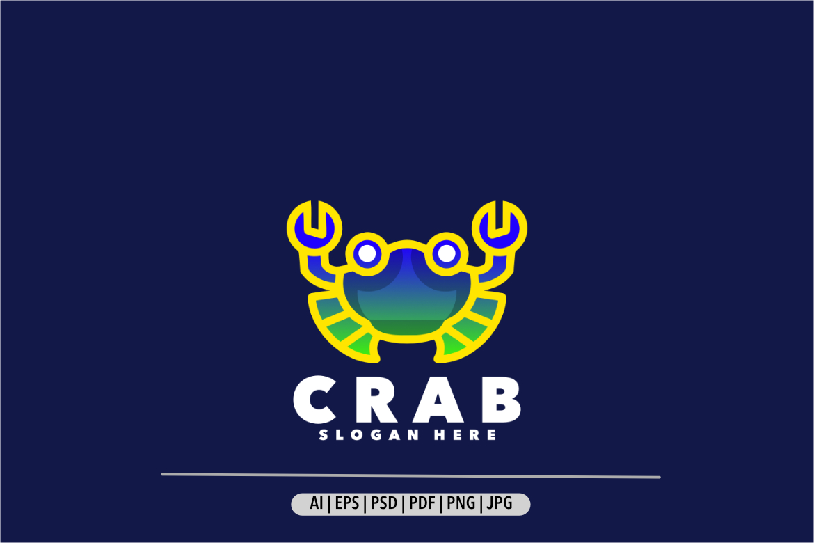 Crab gradient green logo design