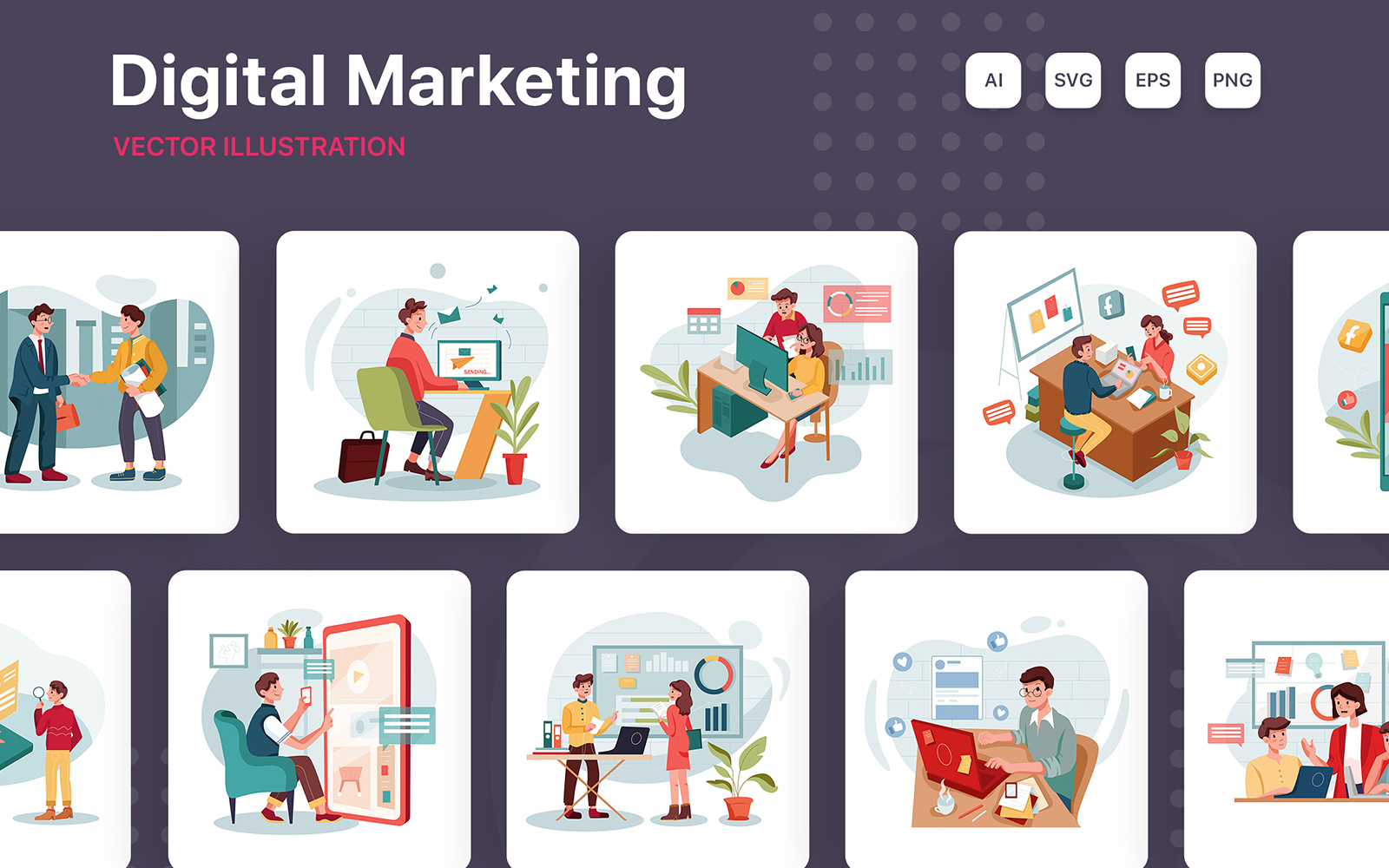 M209_ Digital Marketing Illustration Pack