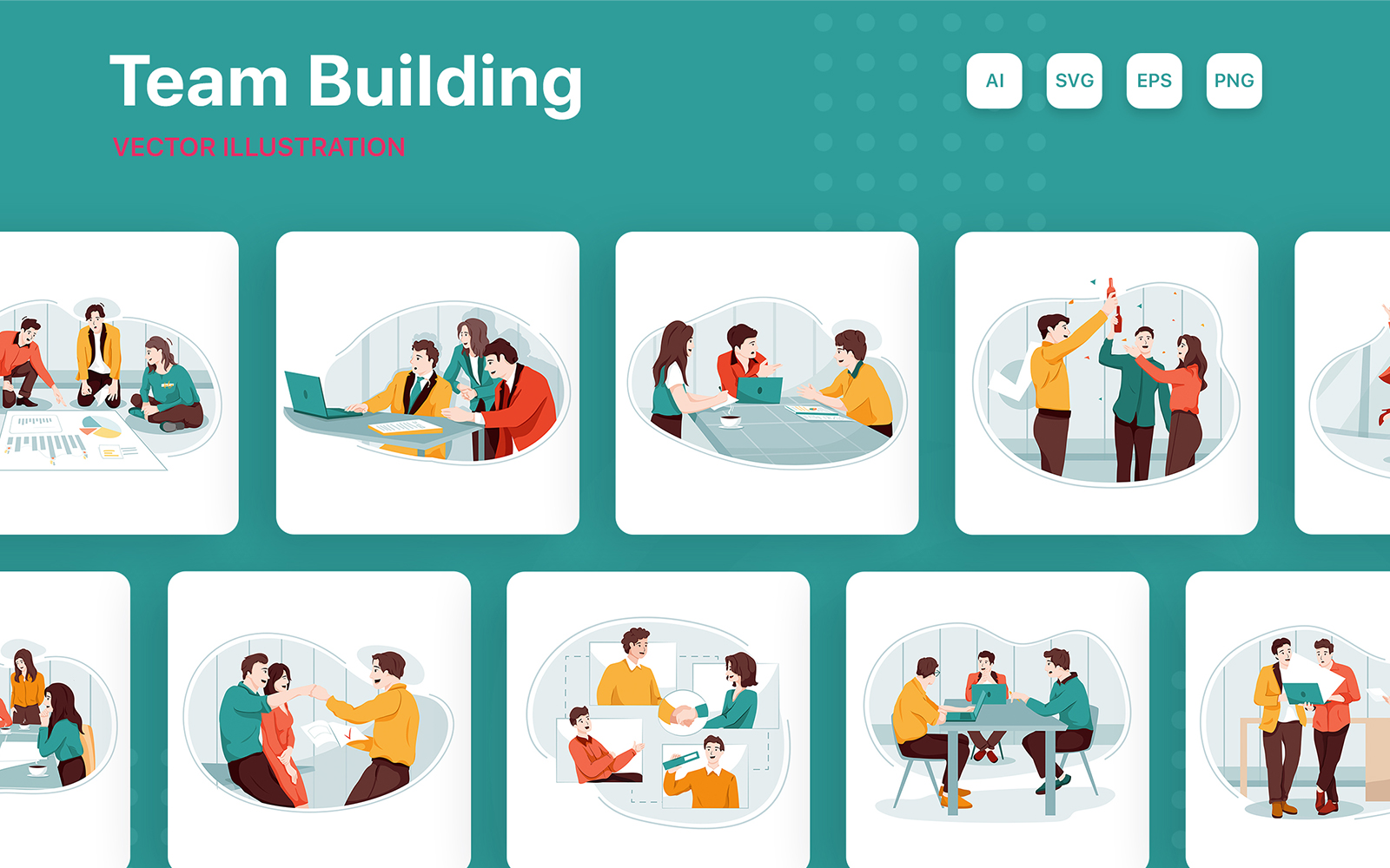 M228_ Team Building Illustration Pack