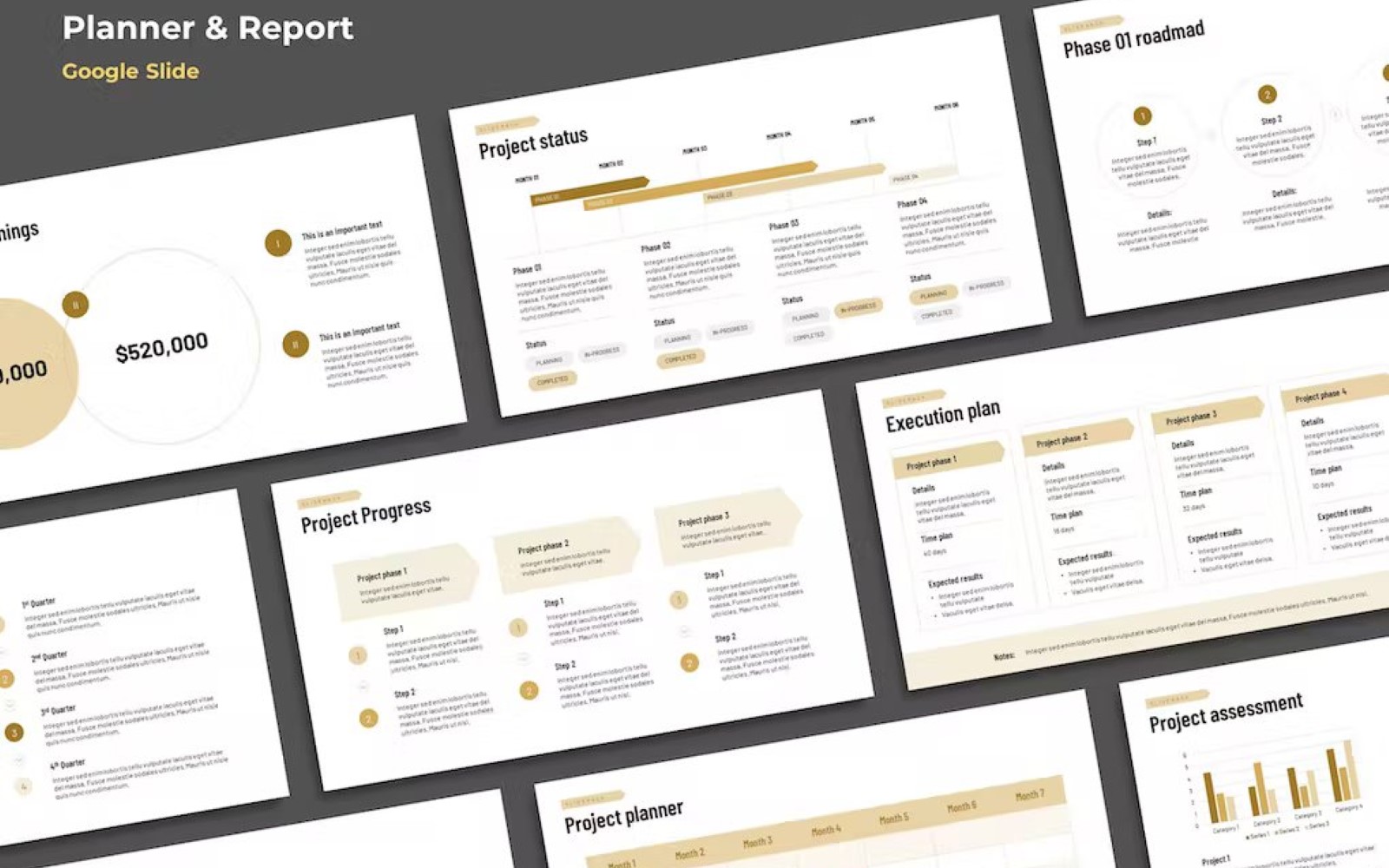Planner & Report Timeline Google Slides