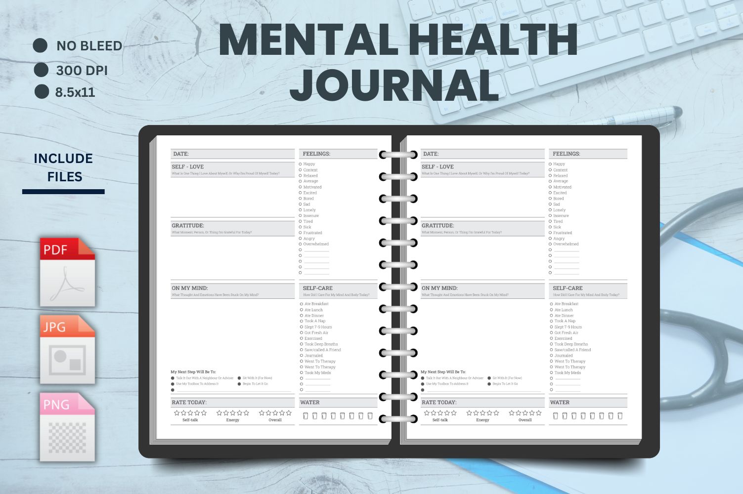 Mental Health Planner – Best Self Care Gift for Women, Mental Health Journal and Planner