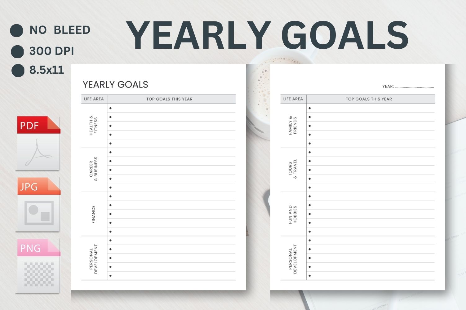 Goal Planner, Goal Setting, Goal Progress, Productivity Planner, Minimalist Planner
