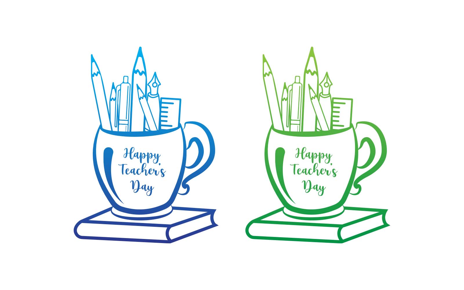 Happy Teacher's Day Stationary with Cup and Book