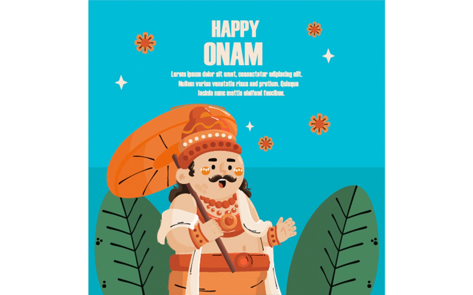 Hand Drawn Onam Celebration