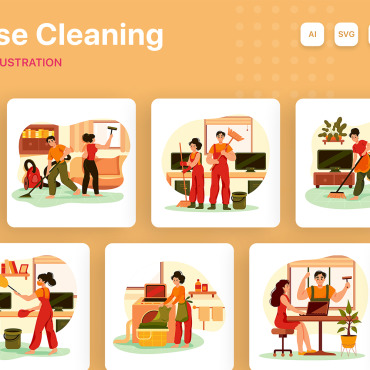House Clean Illustrations Templates 354403