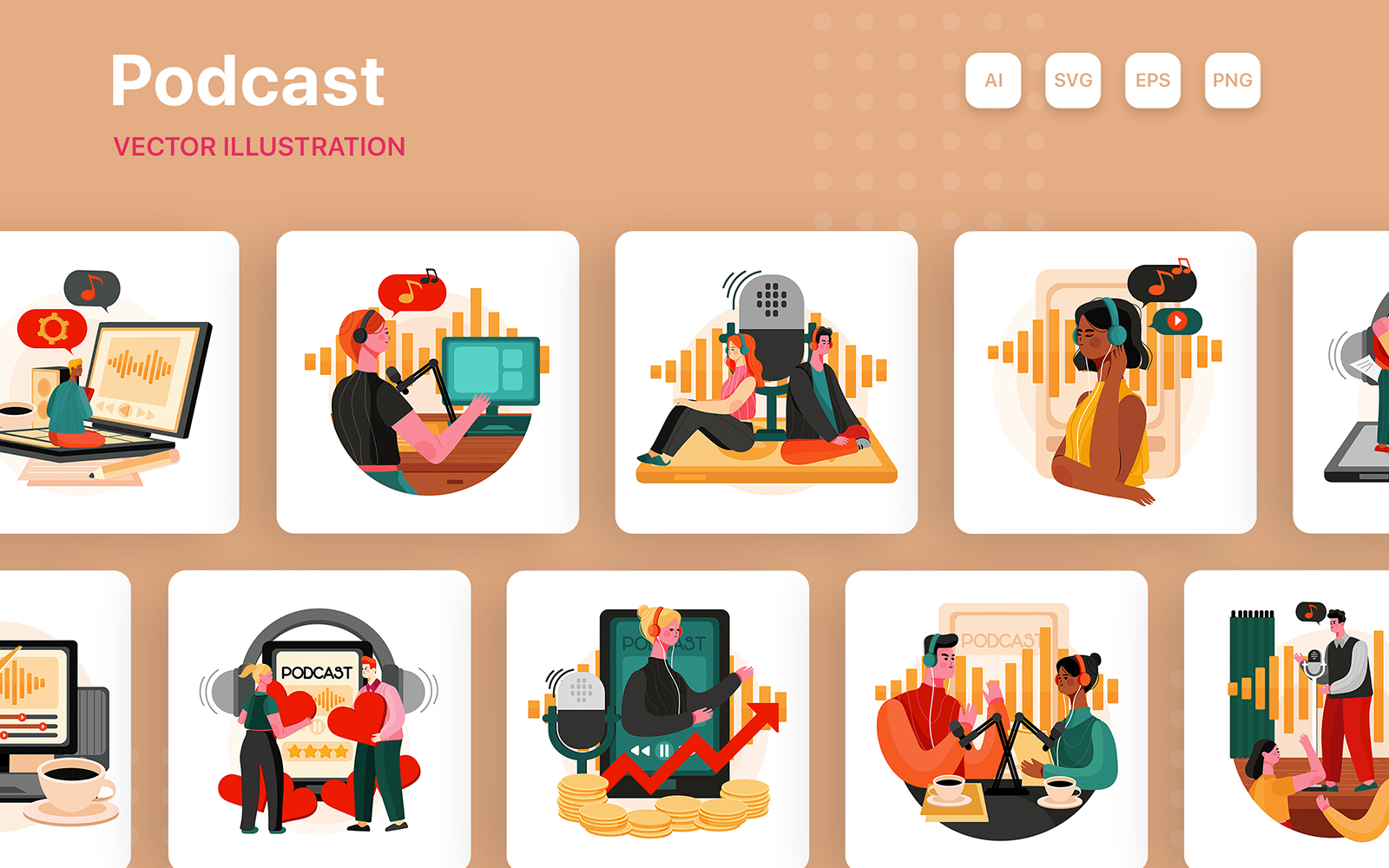 M246_ Podcast Illustration Pack