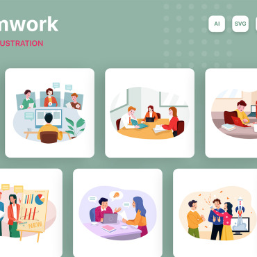 Chart Cooperation Illustrations Templates 354419
