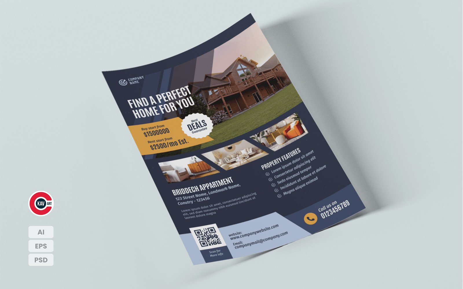 Real Estate Flyer Template Design - 00001