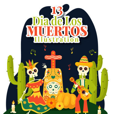 De Muertos Illustrations Templates 354541