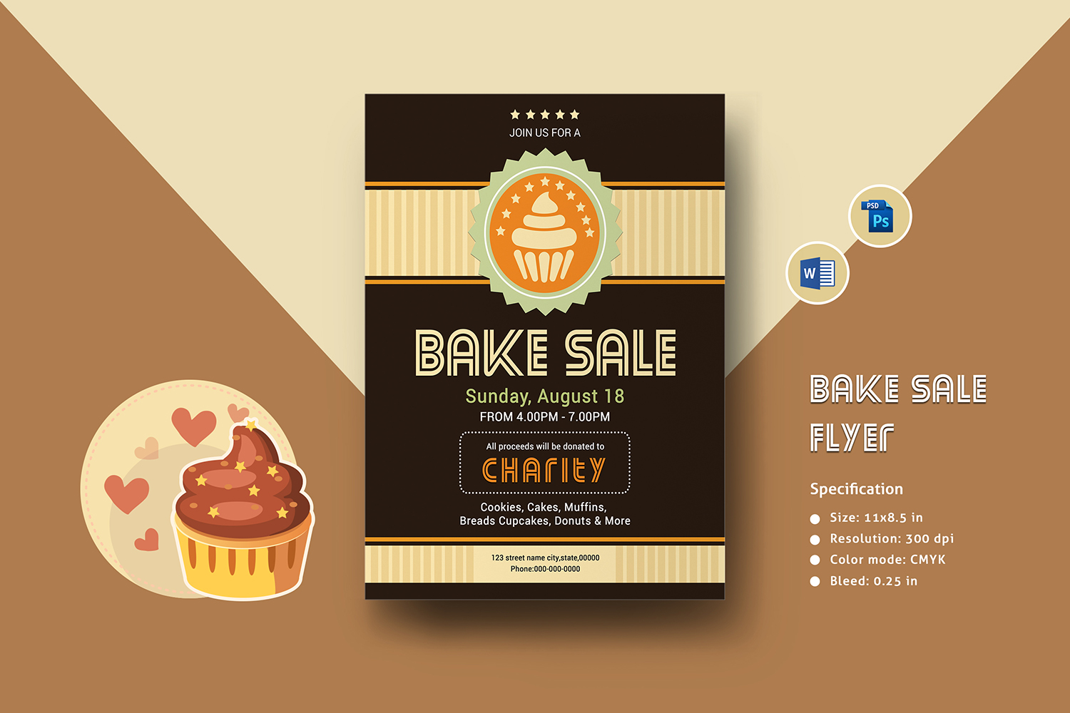 Printable Bake Sale Flyer Template