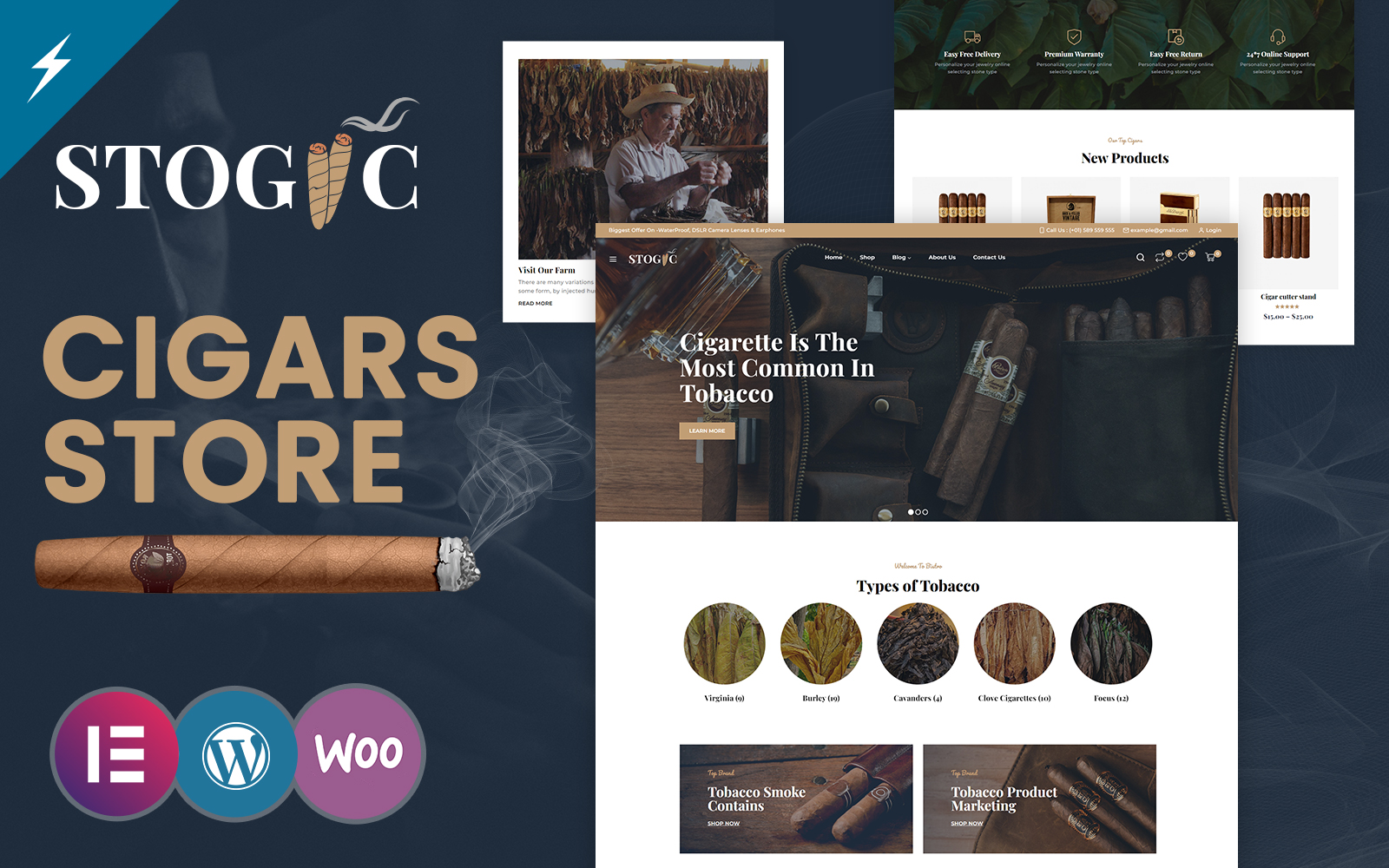 Stogic - Cigar and Tobacco Store WooCommerce Elementor Theme