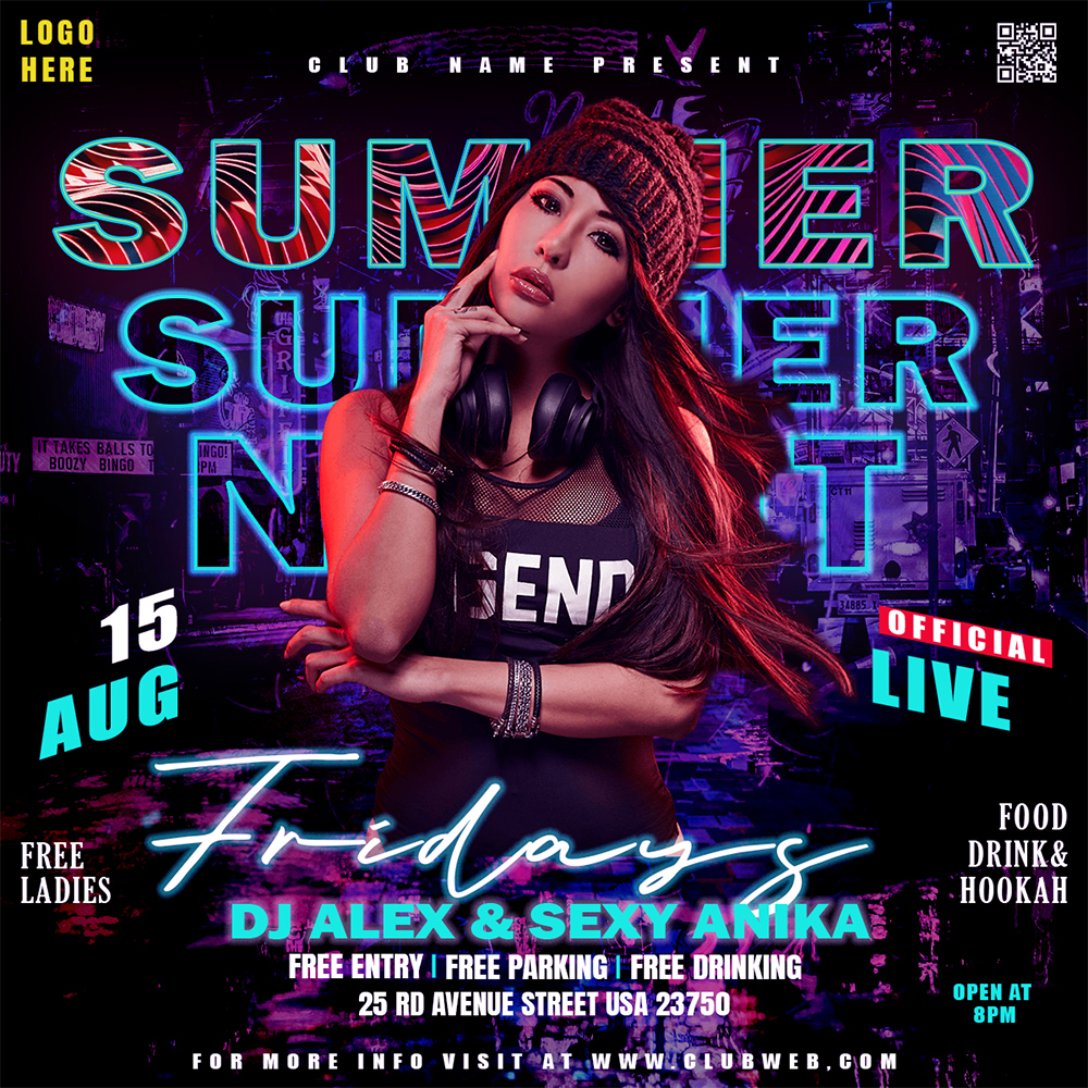 Event Night Summer Party Flyer Design