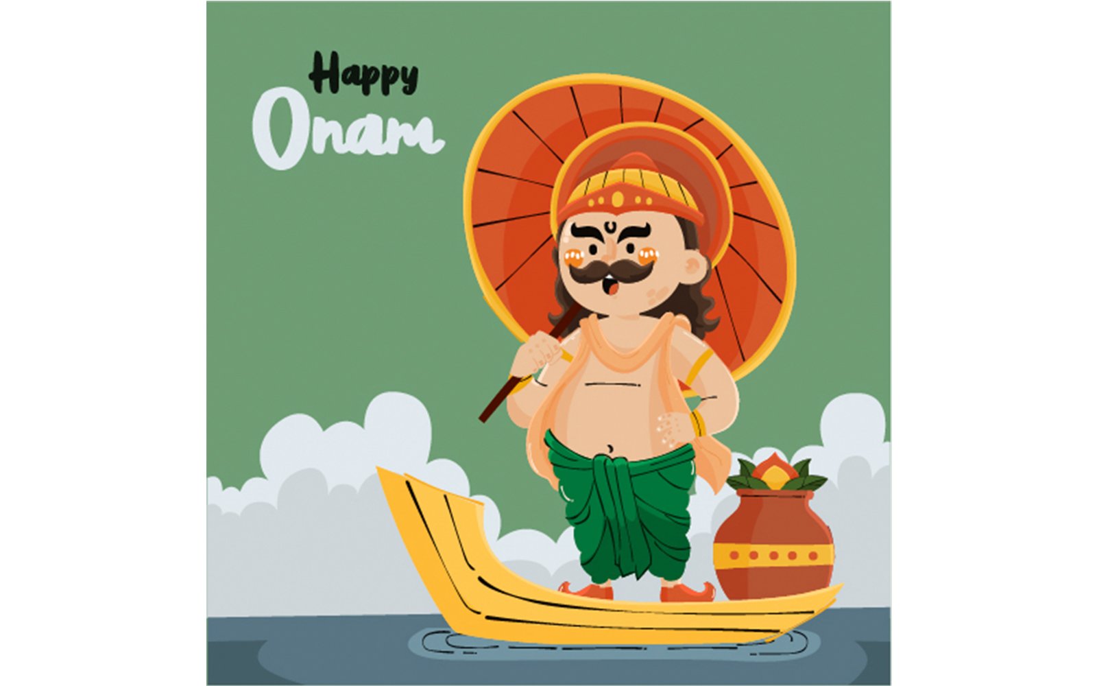 Hand Drawn Onam Illustration