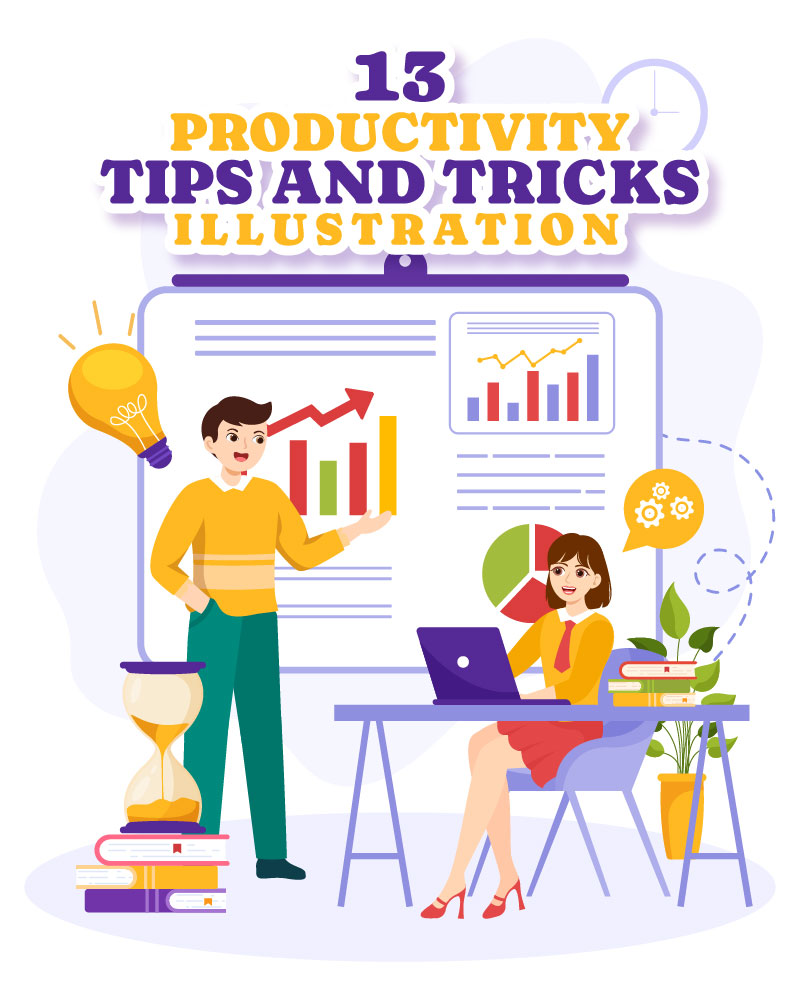 13 Productivity Tips and Trick Illustration