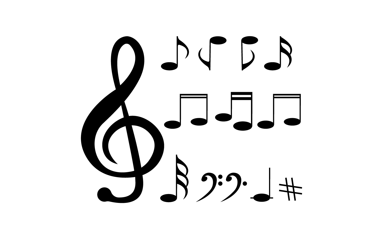 Music Player note vector logo icon v39